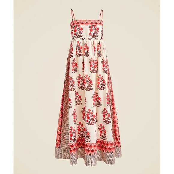 Flawed J. Crew Cotton Voile Midi Dress in Block Print Womens S Floral Item CI679 - Picture 3 of 16